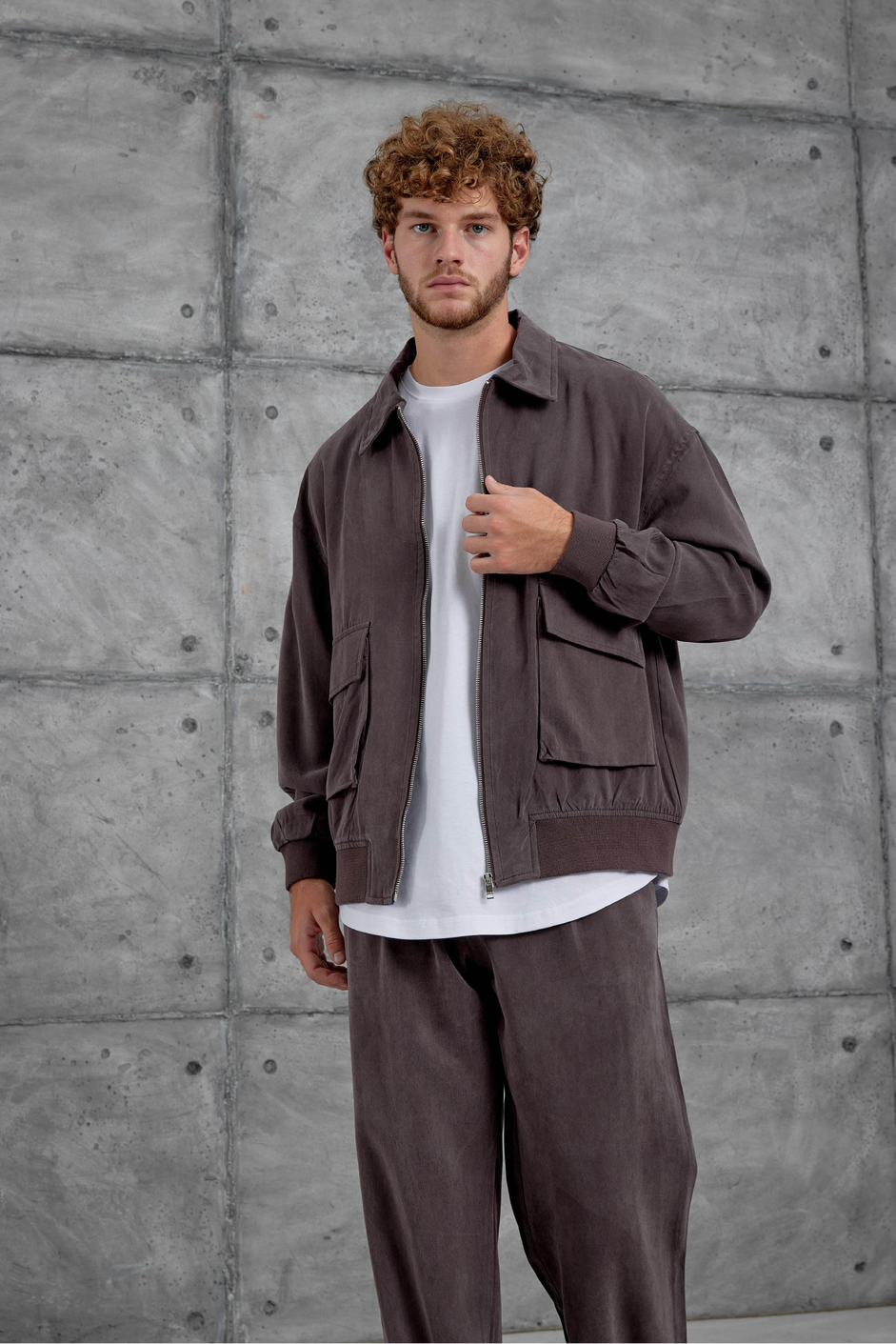Kahverengi 251 Modal Kumaş Oversize Takım
