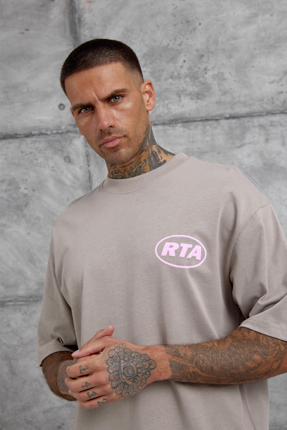 Kahverengi First Your Mind Yazılı Oversize Tshirt