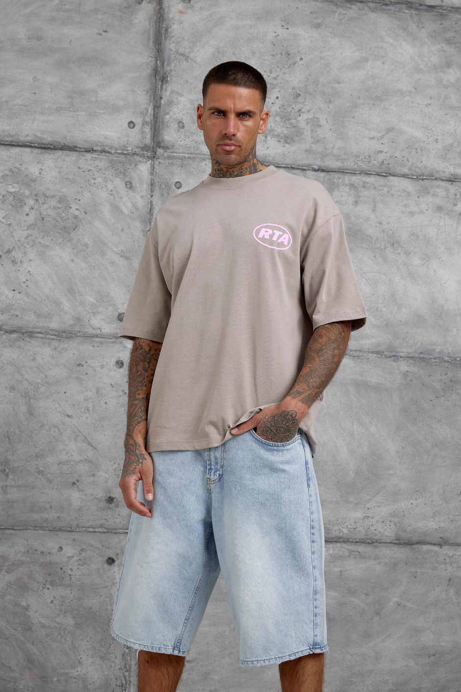 Kahverengi First Your Mind Yazılı Oversize Tshirt