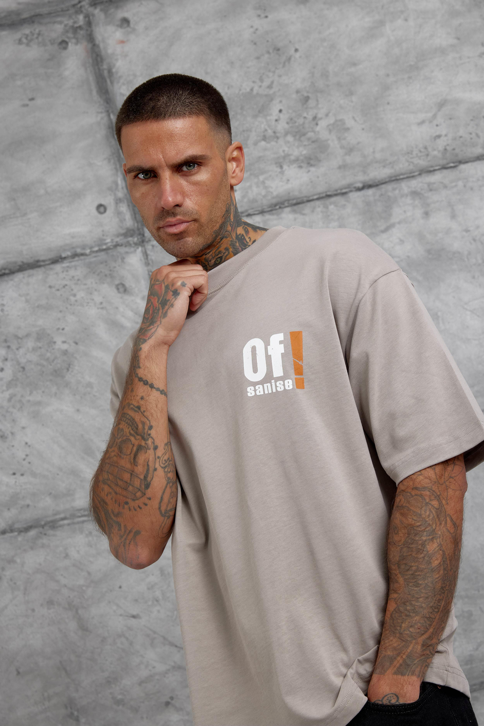 Kahverengi Of Sanise Yazılı Oversize Tshirt