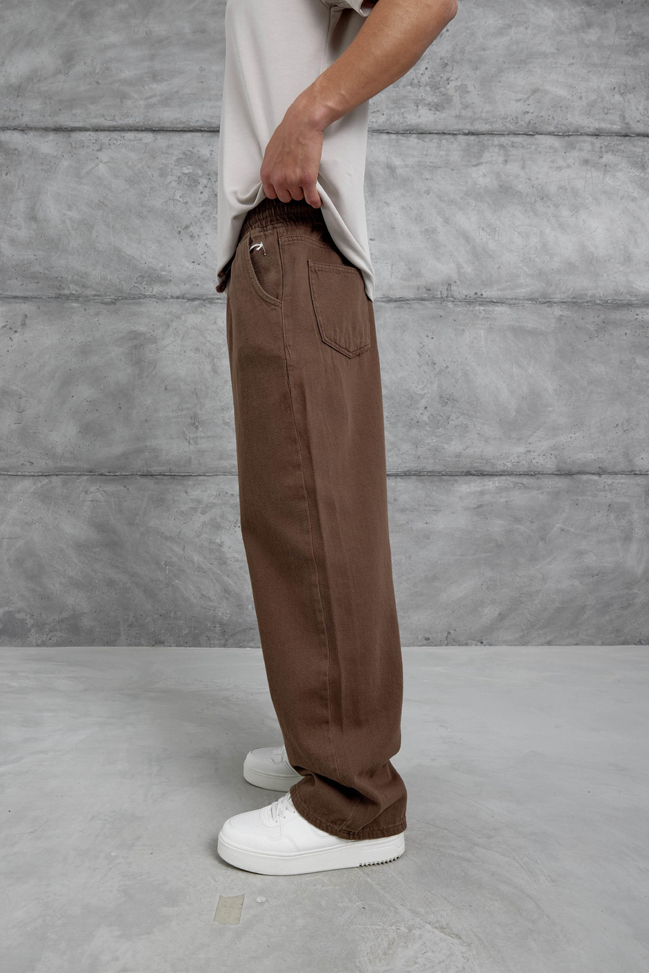 Kahverengi W11 Bol Kalıp Baggy Pantolon