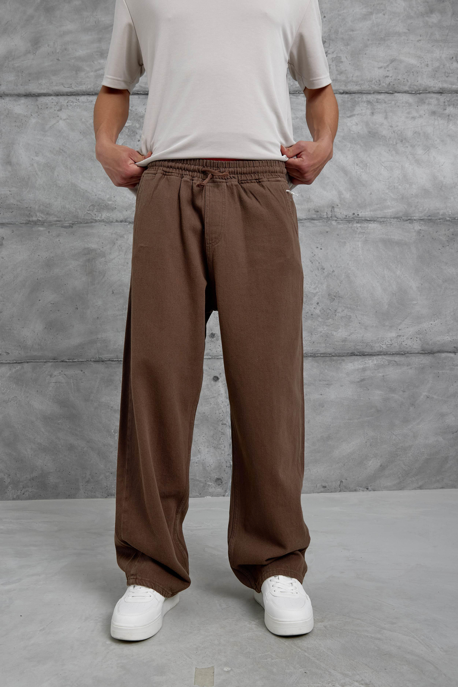 Kahverengi W11 Bol Kalıp Baggy Pantolon
