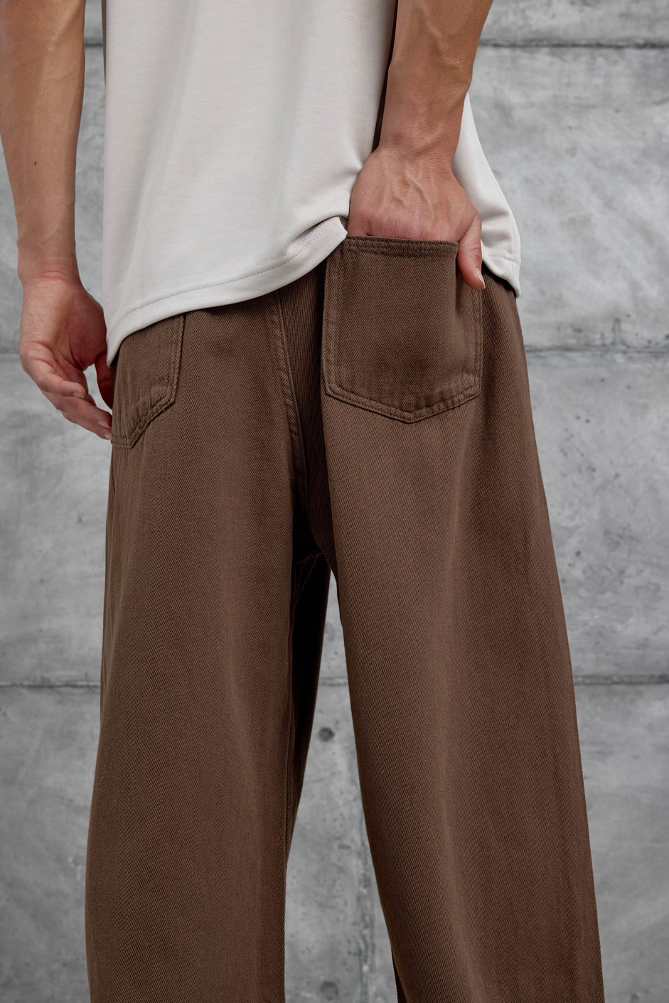 Kahverengi W11 Bol Kalıp Baggy Pantolon