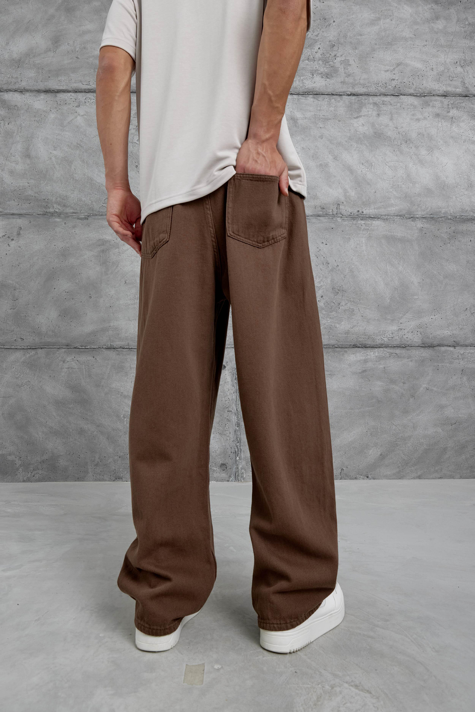 Kahverengi W11 Bol Kalıp Baggy Pantolon