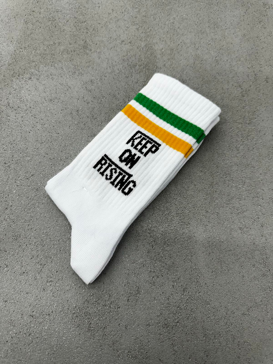 Keep On Rising Beyaz Çorap
