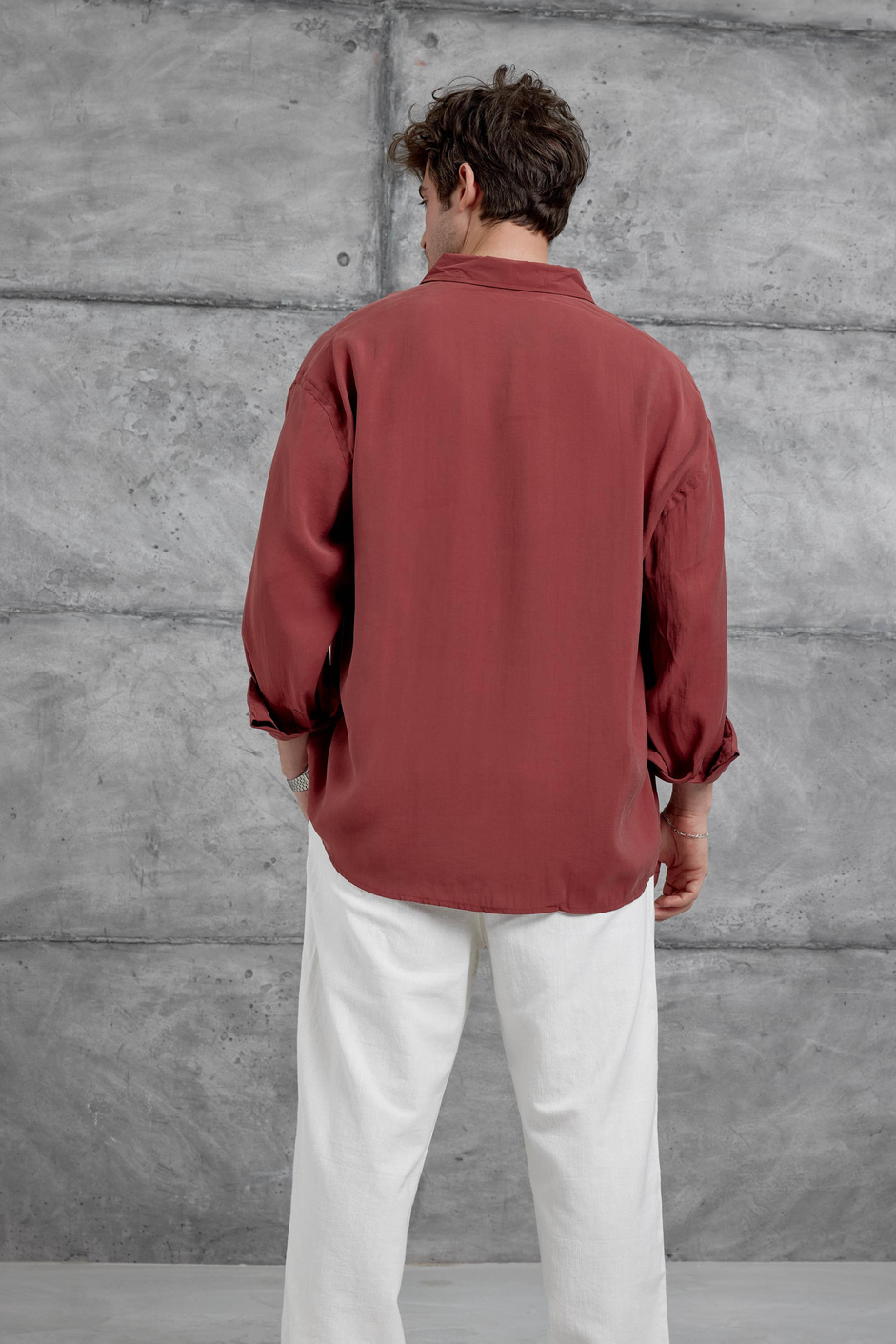 Kiremit Modal Kumaş Oversize Gömlek