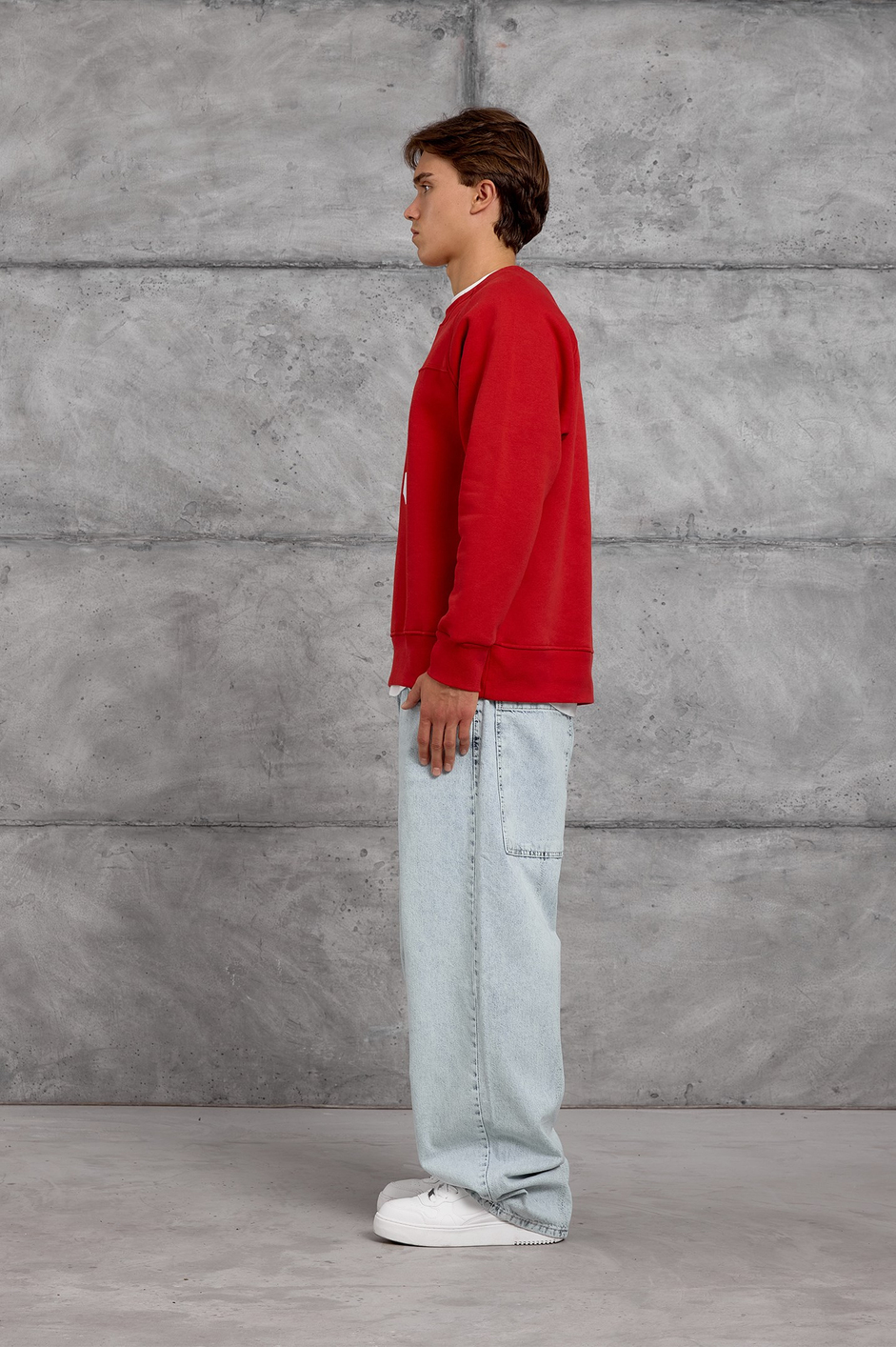 Kırmızı 19 BASKILI OVERSIZE SWEATSHIRT