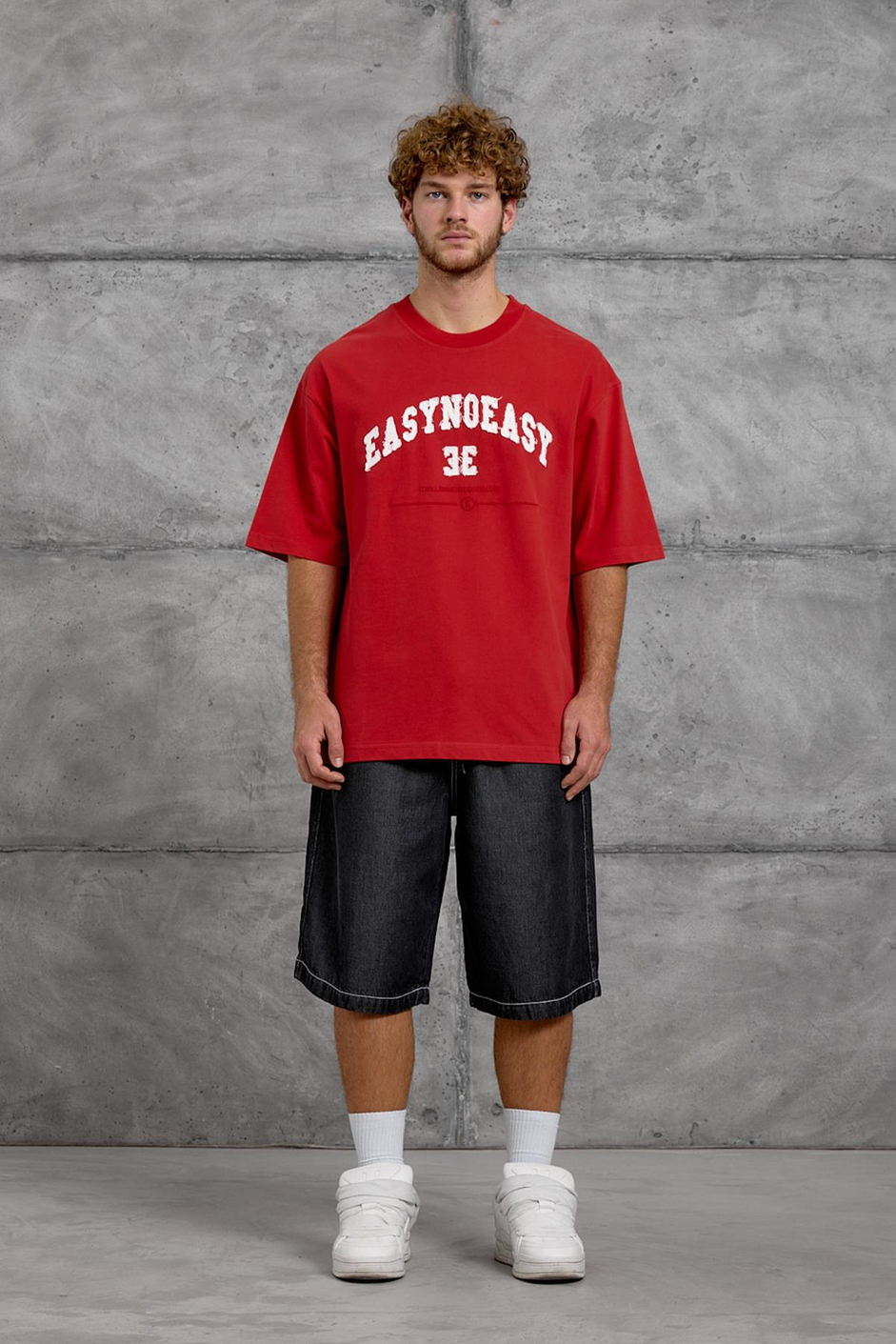 Kırmızı EASY BASKI OVERSIZE TSHIRT