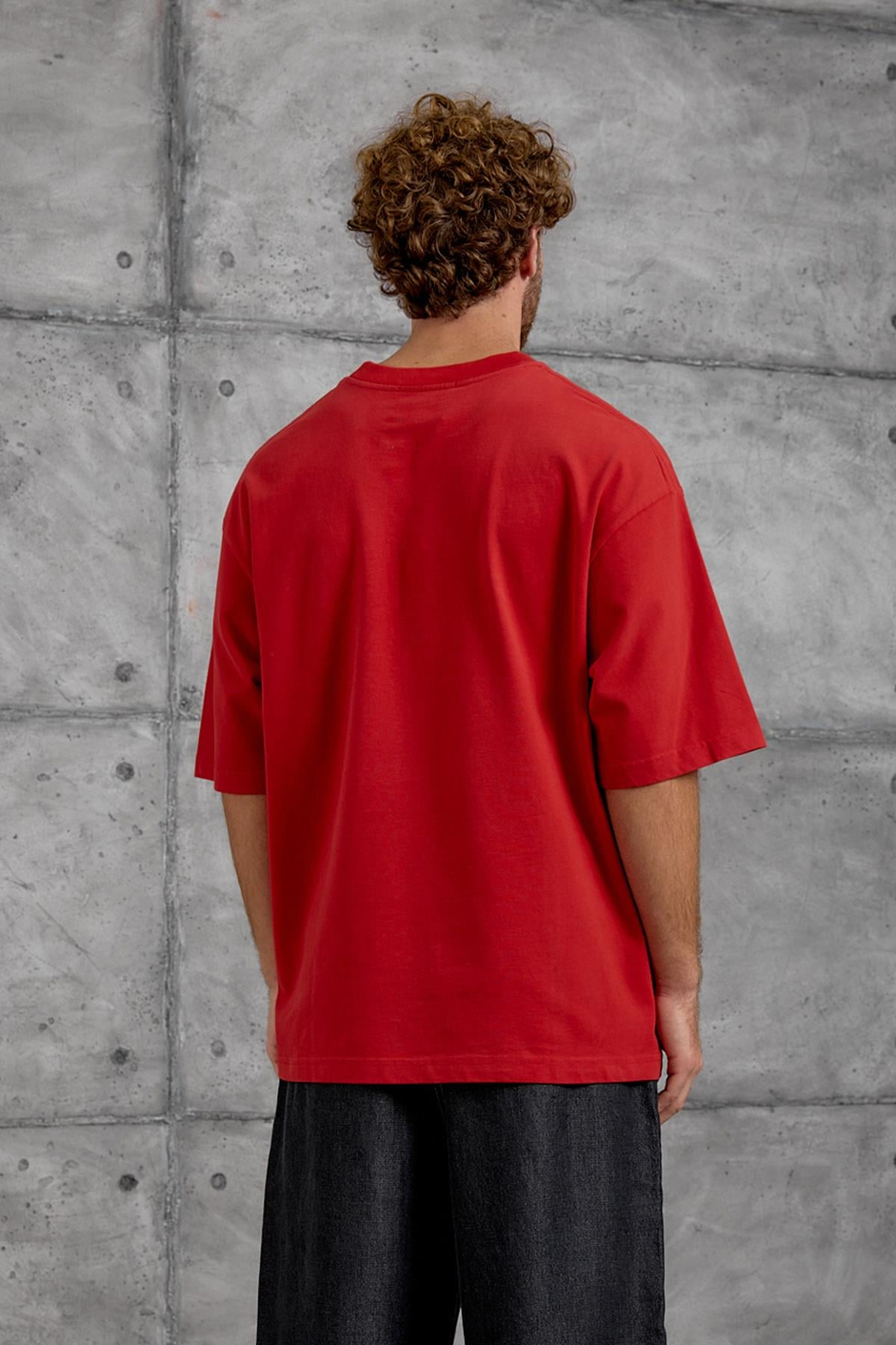 Kırmızı EASY BASKI OVERSIZE TSHIRT