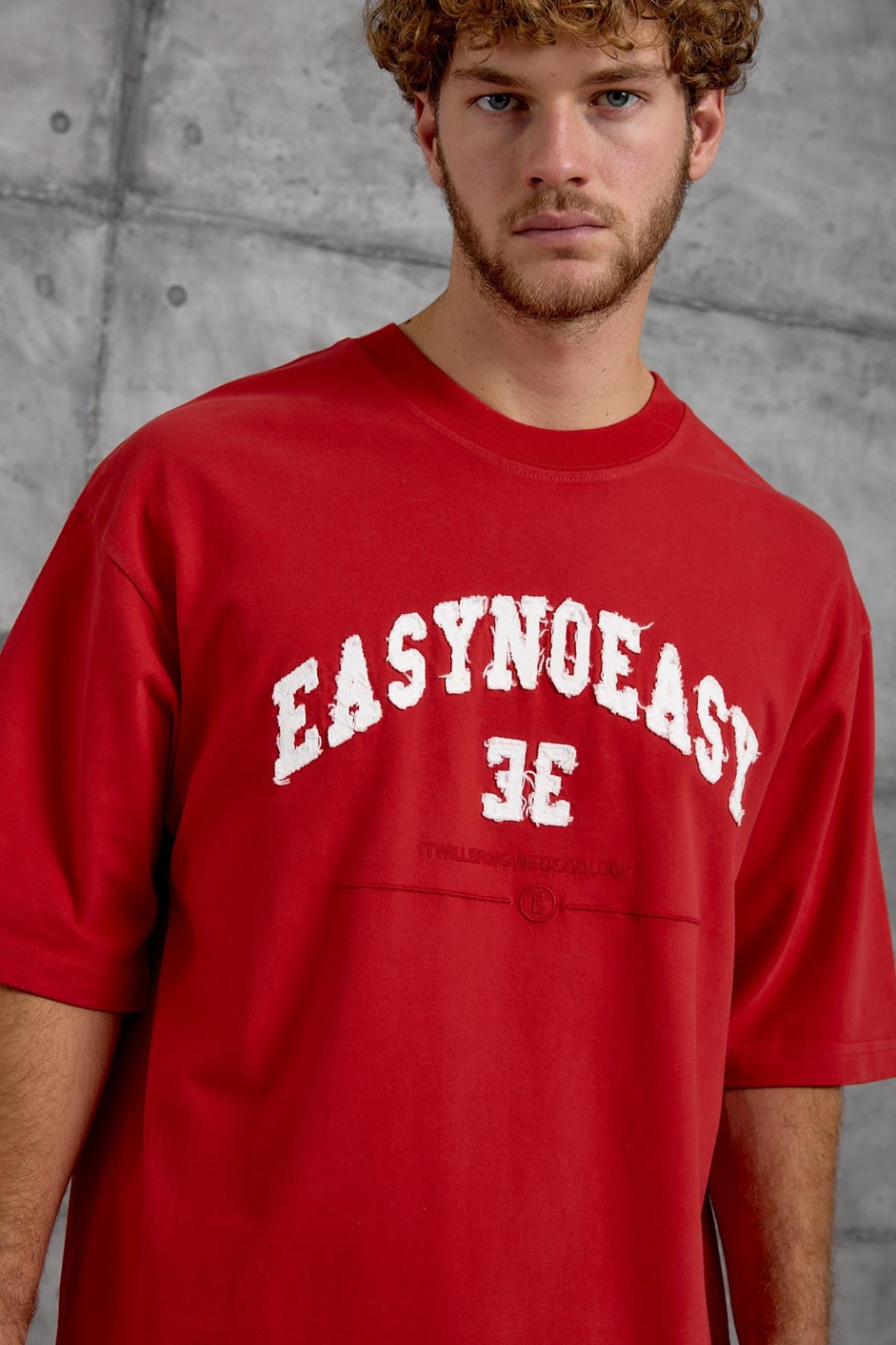 Kırmızı EASY BASKI OVERSIZE TSHIRT
