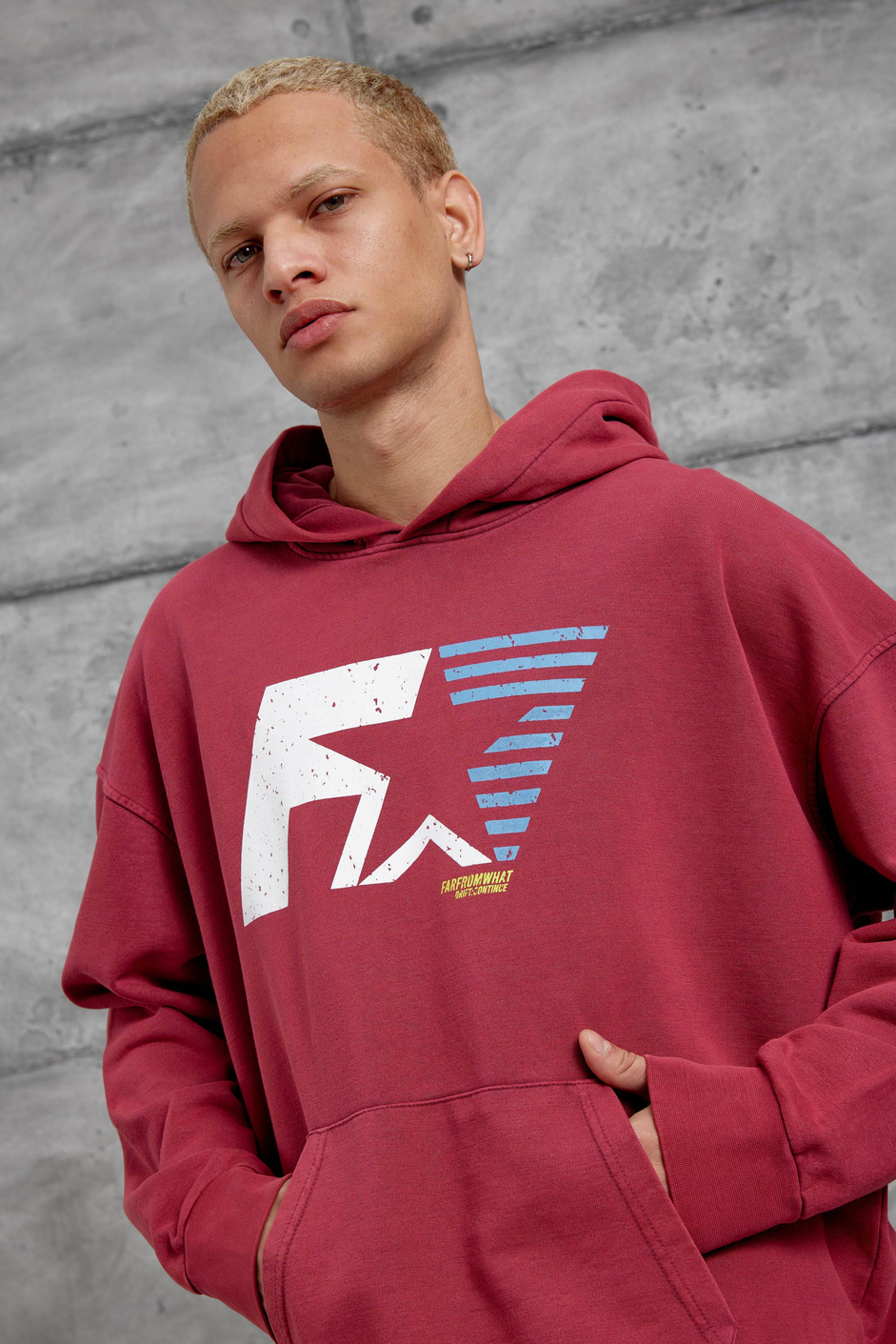 Kırmızı F1 BASKILI KAPÜŞONLU OVERSİZE SWEATSHİRT