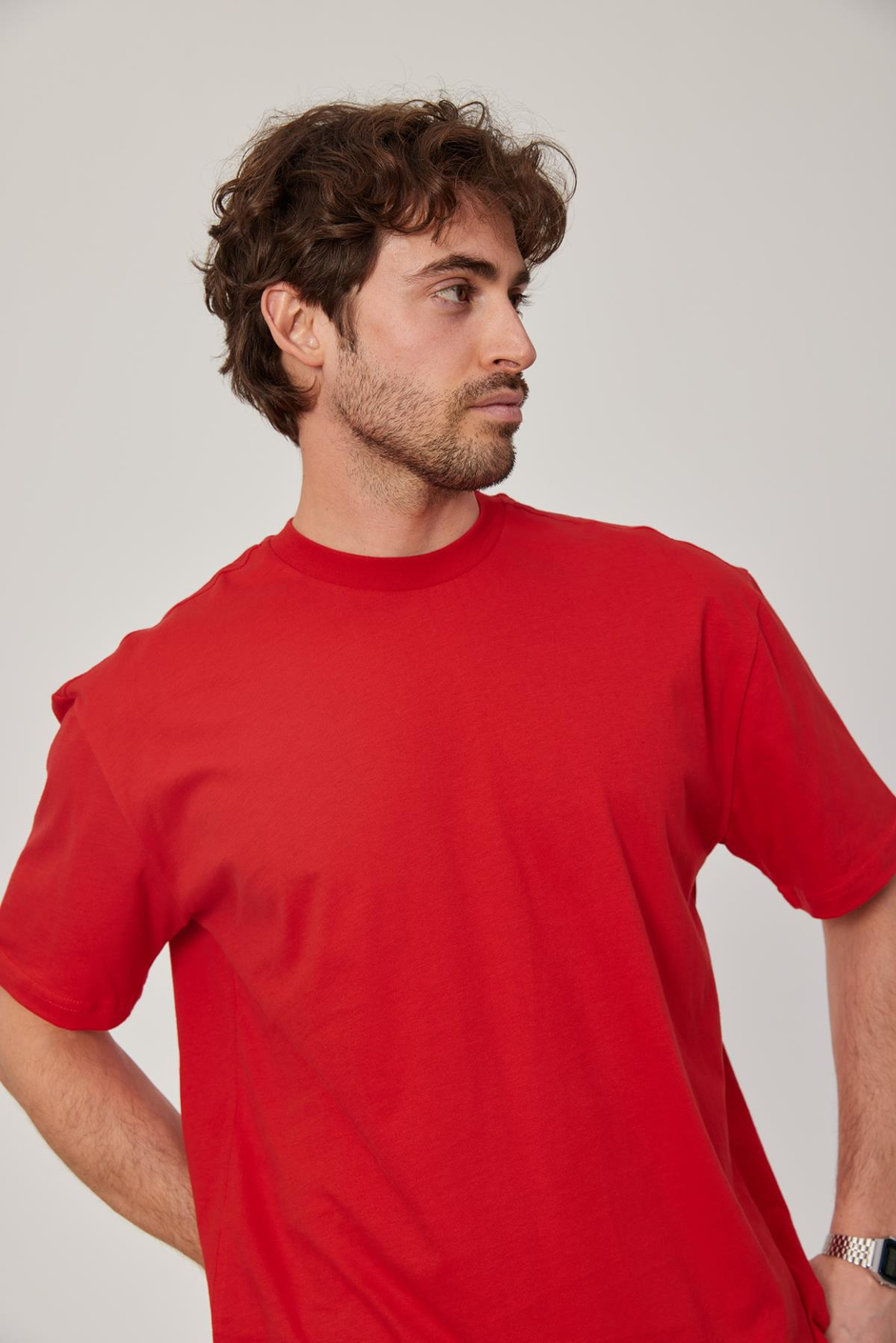 Kırmızı Oversize Basic Tshirt