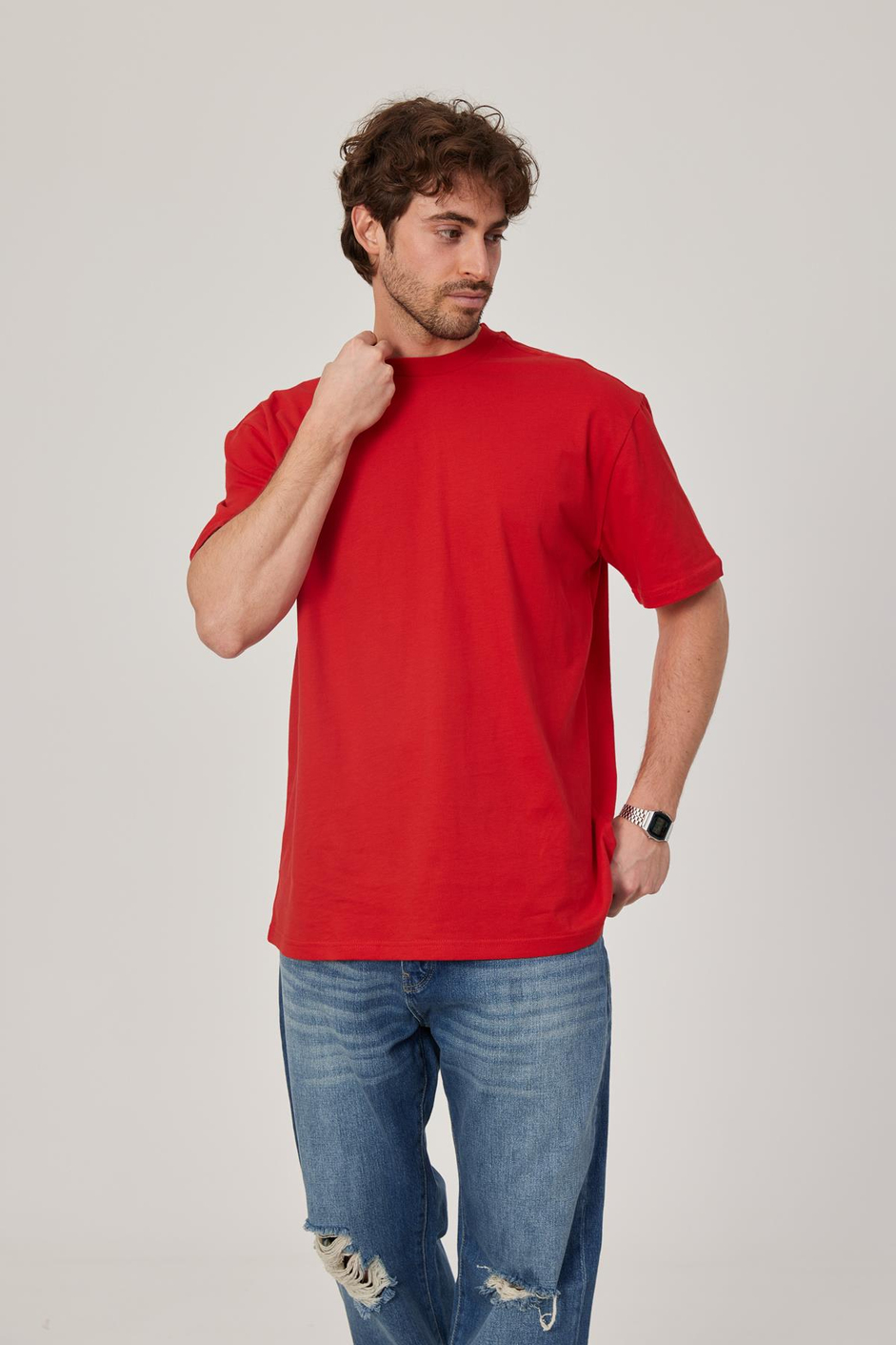 Kırmızı Oversize Basic Tshirt