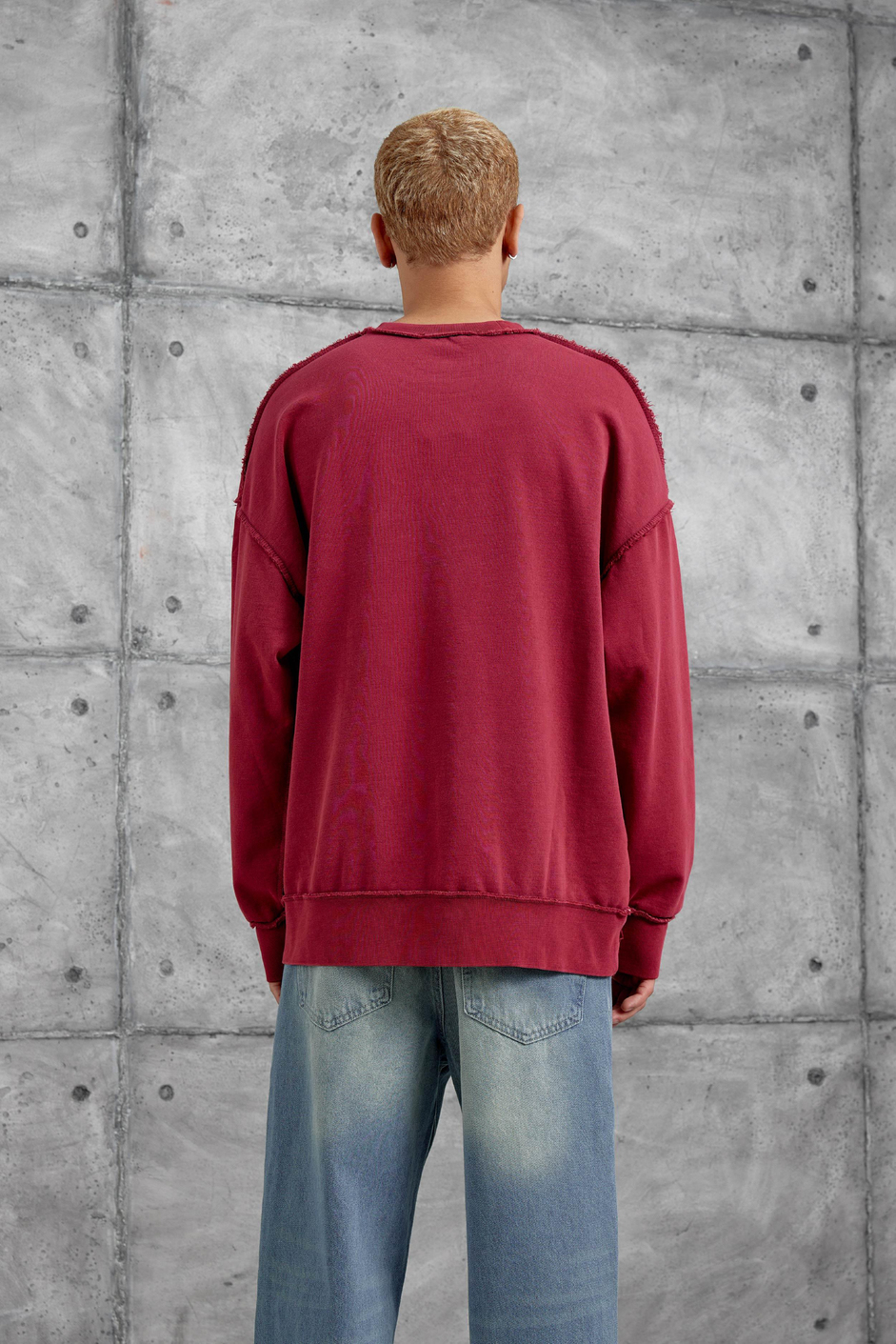 Kırmızı RAW BASKILI OVERSİZE SWEATSHIRT