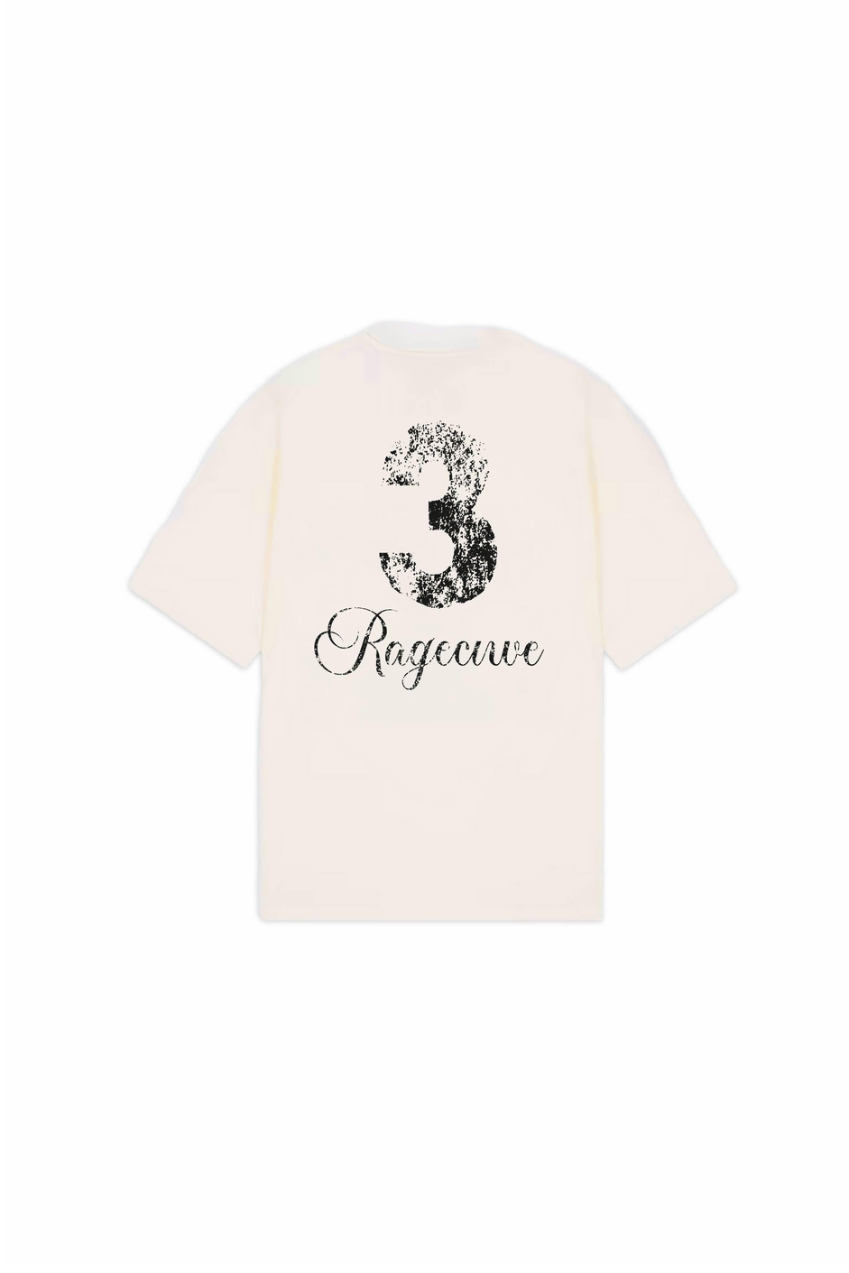 Krem 3 Ragecure Baskılı Oversize Tshirt