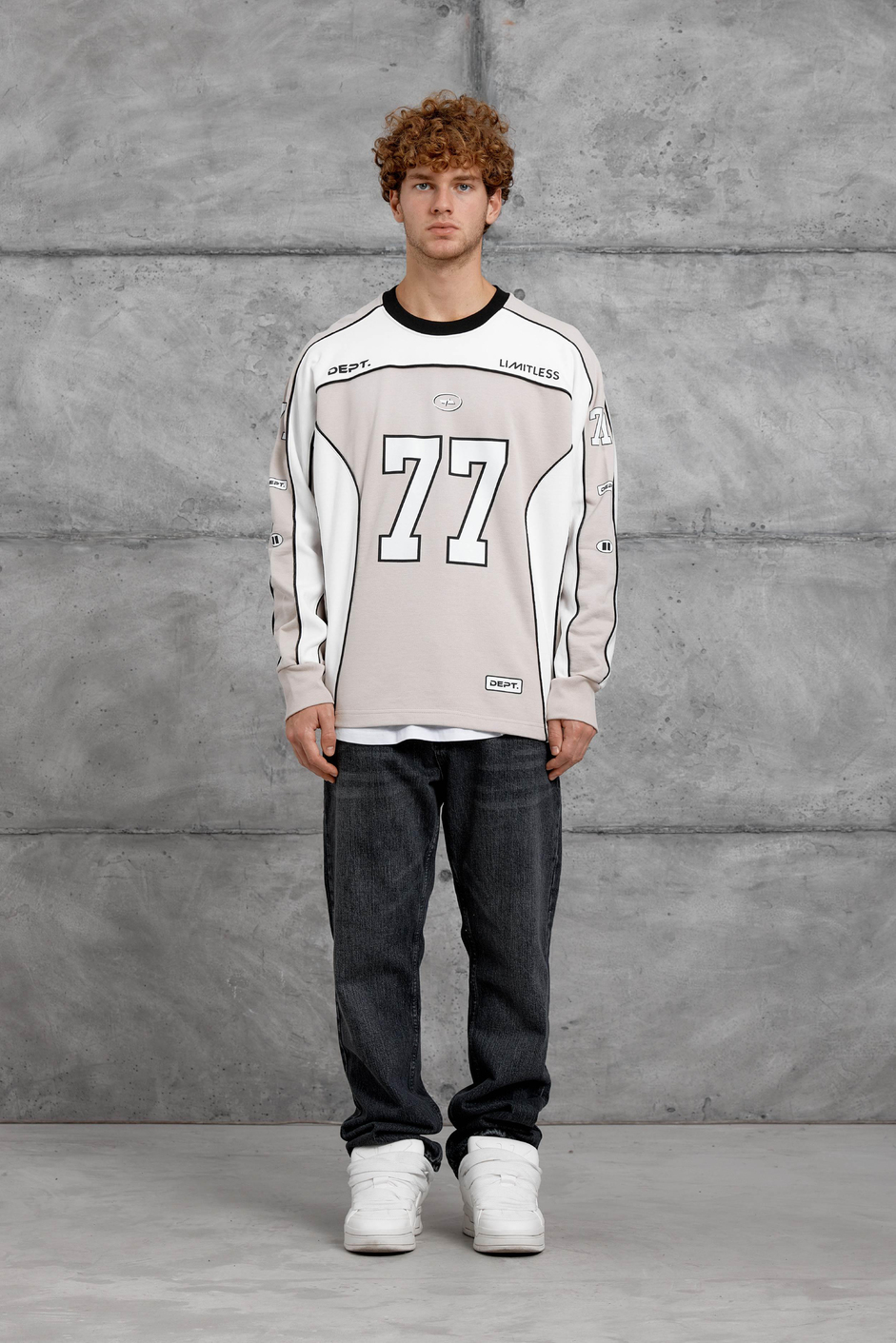 Krem 77 NUMARA OVERSİZE SWEATSHİRT