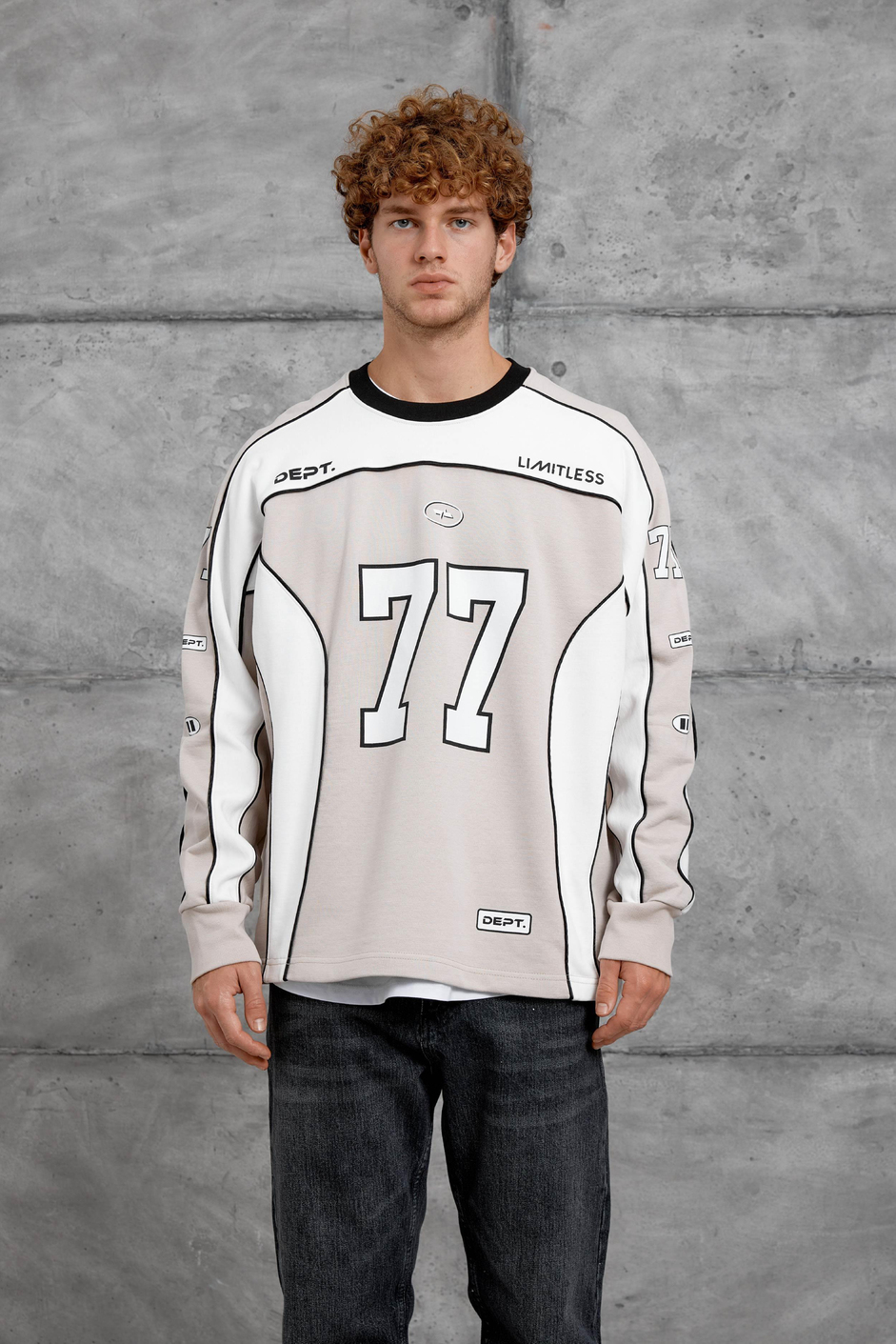 Krem 77 NUMARA OVERSİZE SWEATSHİRT