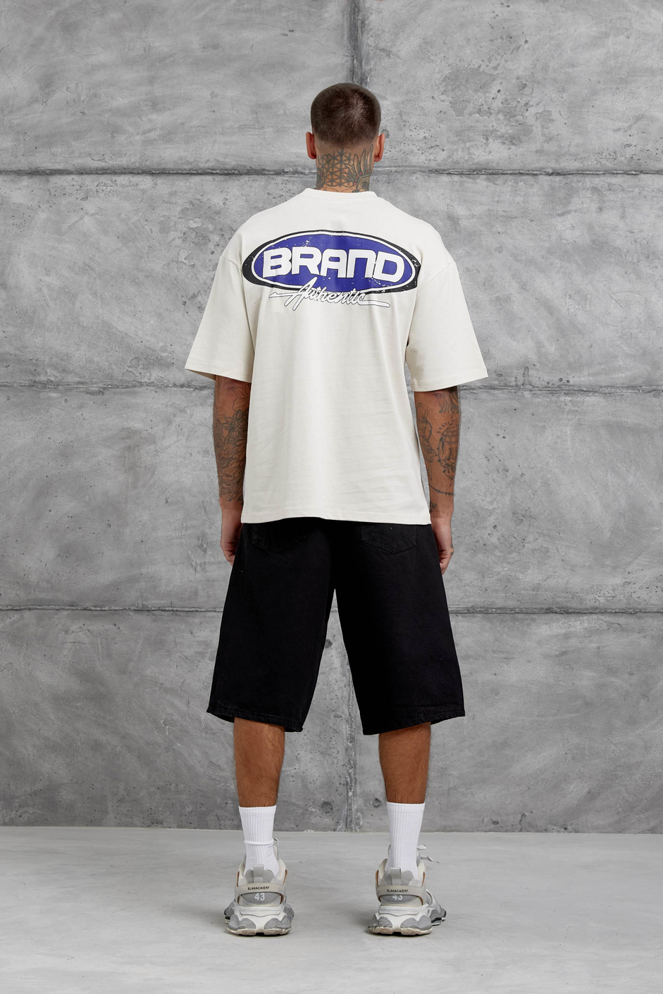 Krem Brand Authentic Yazılı Oversize Tshirt