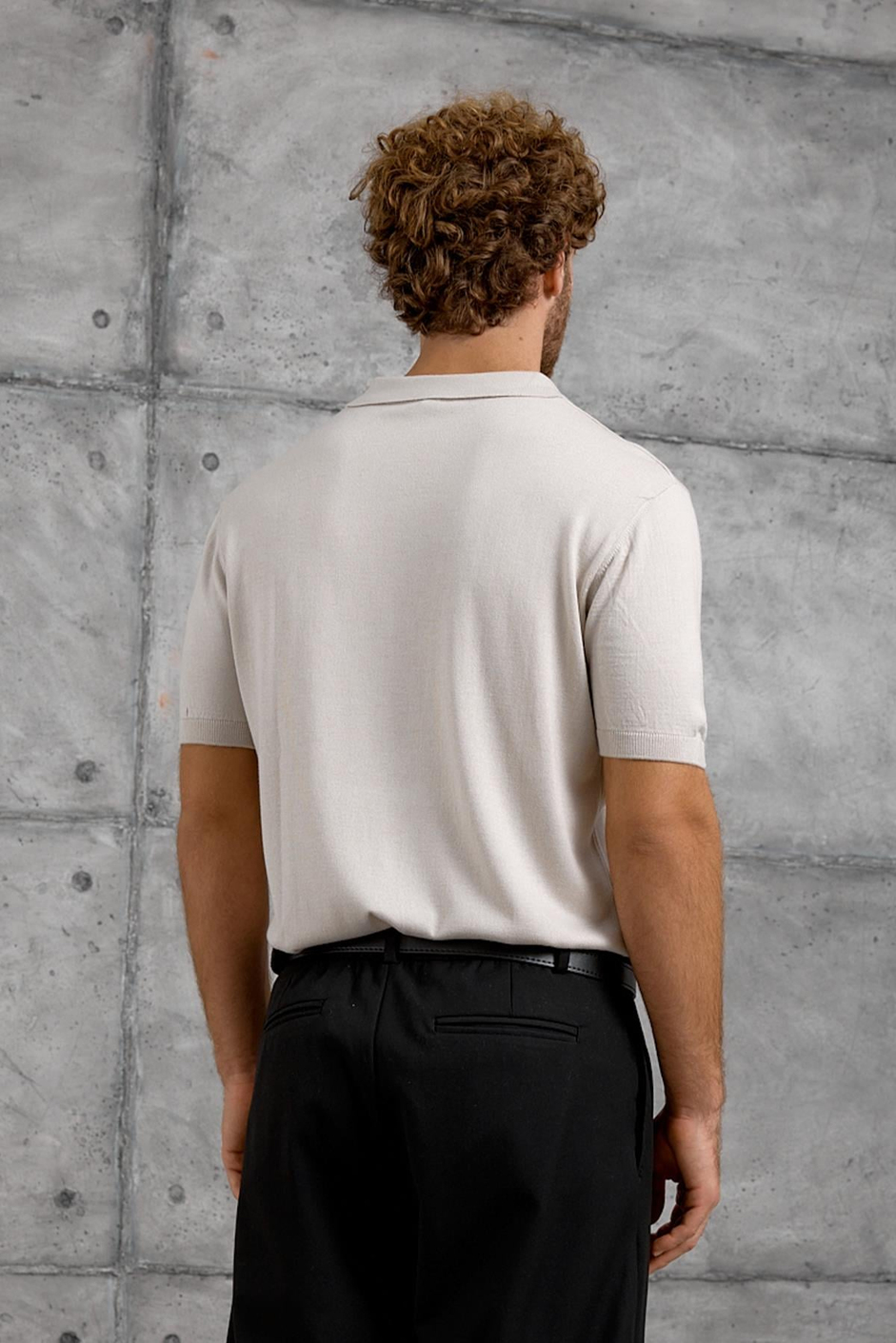 Krem DP FERMUARLI POLO TSHIRT