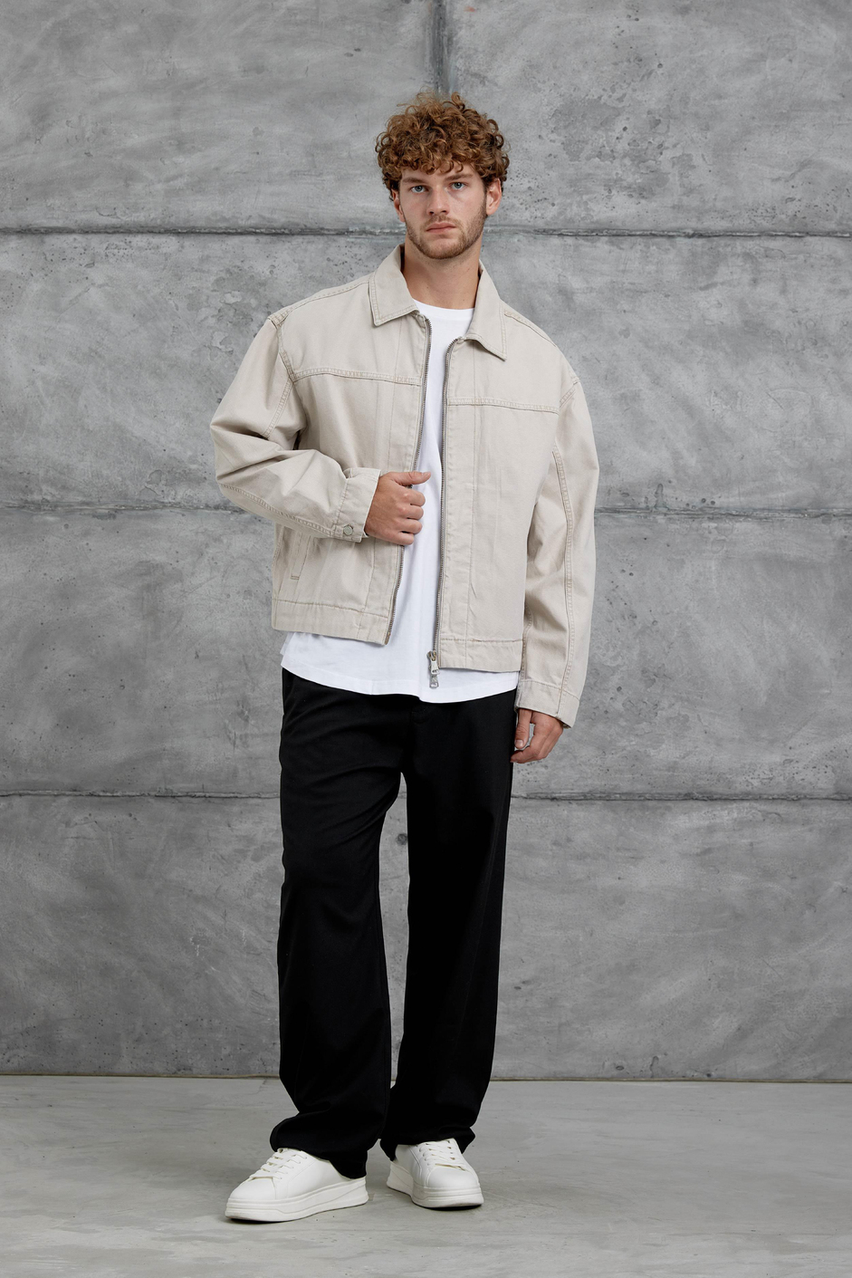 Krem Mmx Oversize Kot Ceket
