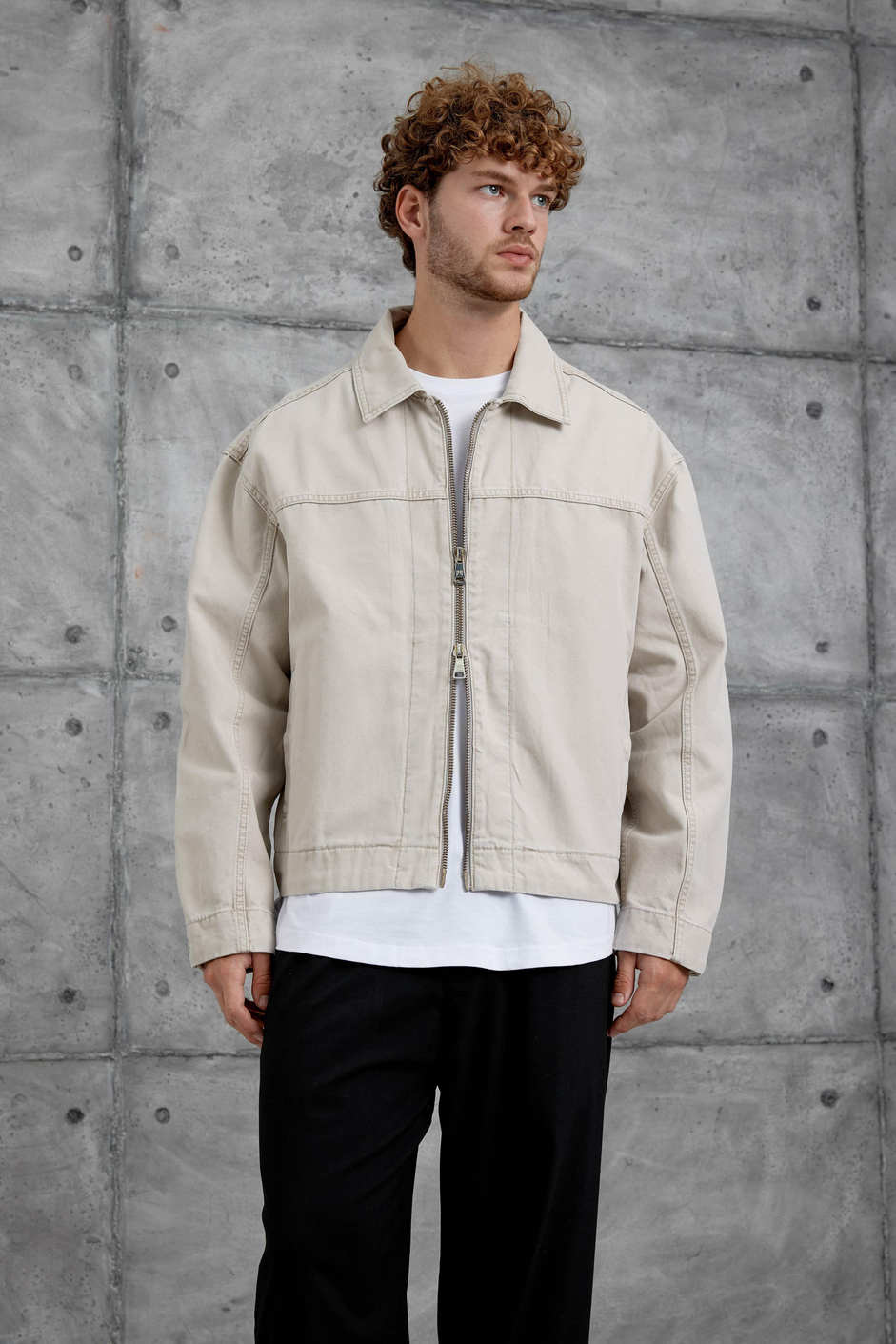 Krem Mmx Oversize Kot Ceket
