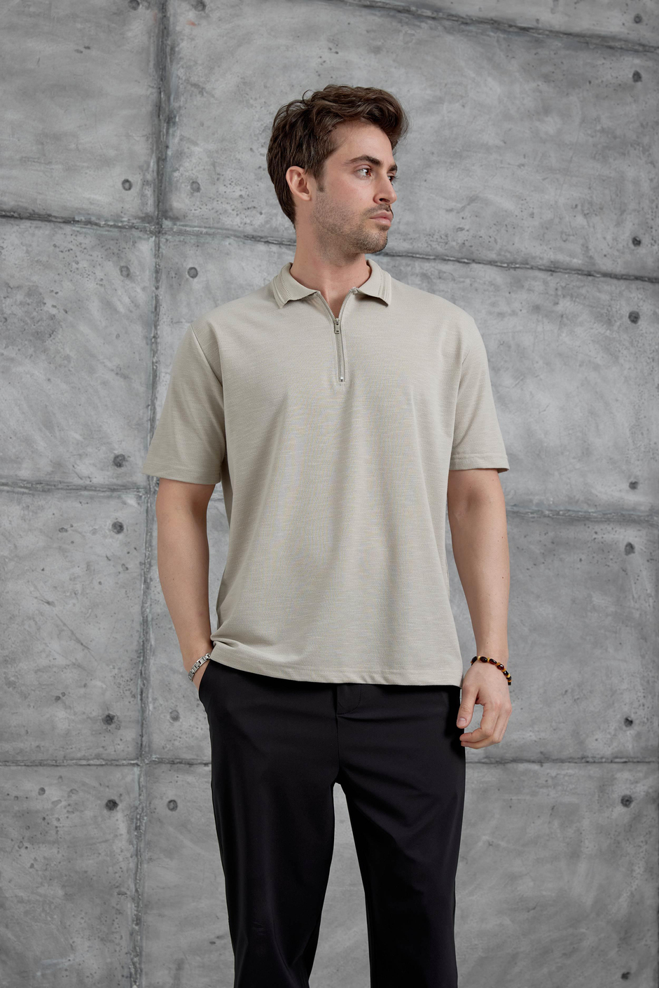 Krem Mrk Polo Yaka  Tshirt