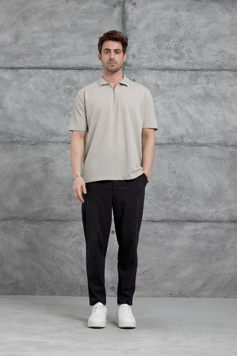 Krem Mrk Polo Yaka  Tshirt