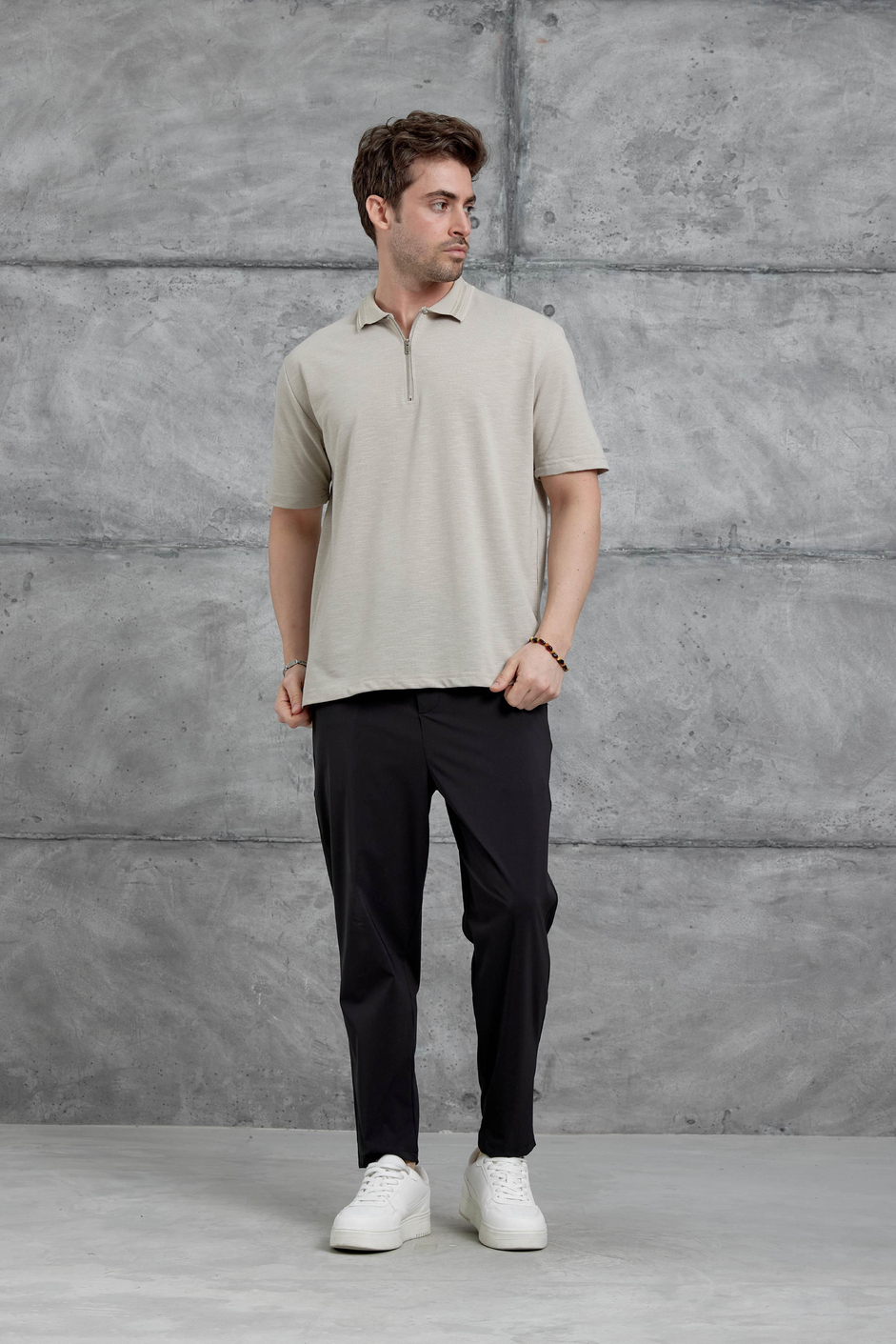 Krem Mrk Polo Yaka  Tshirt