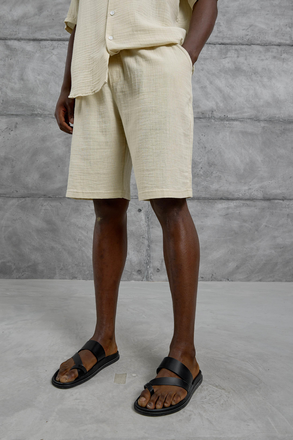 Krem Müslin Basic Şort