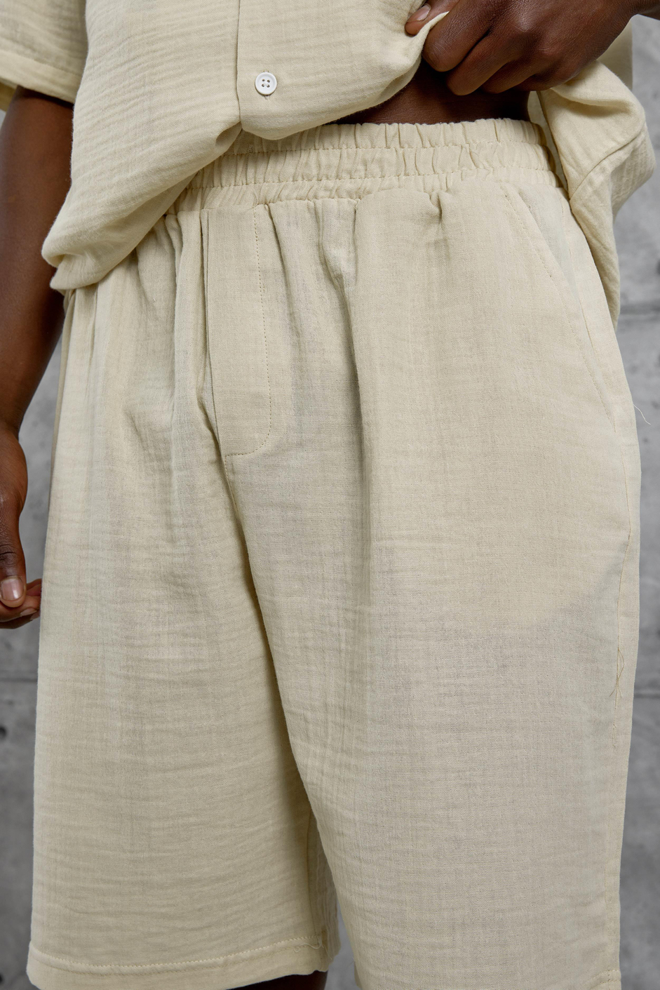 Krem Müslin Basic Şort