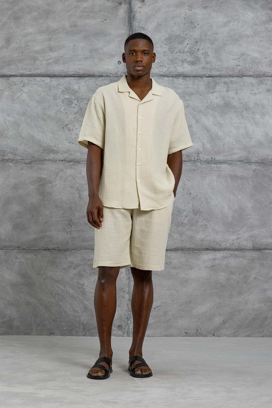 Krem Müslin Basic Şort