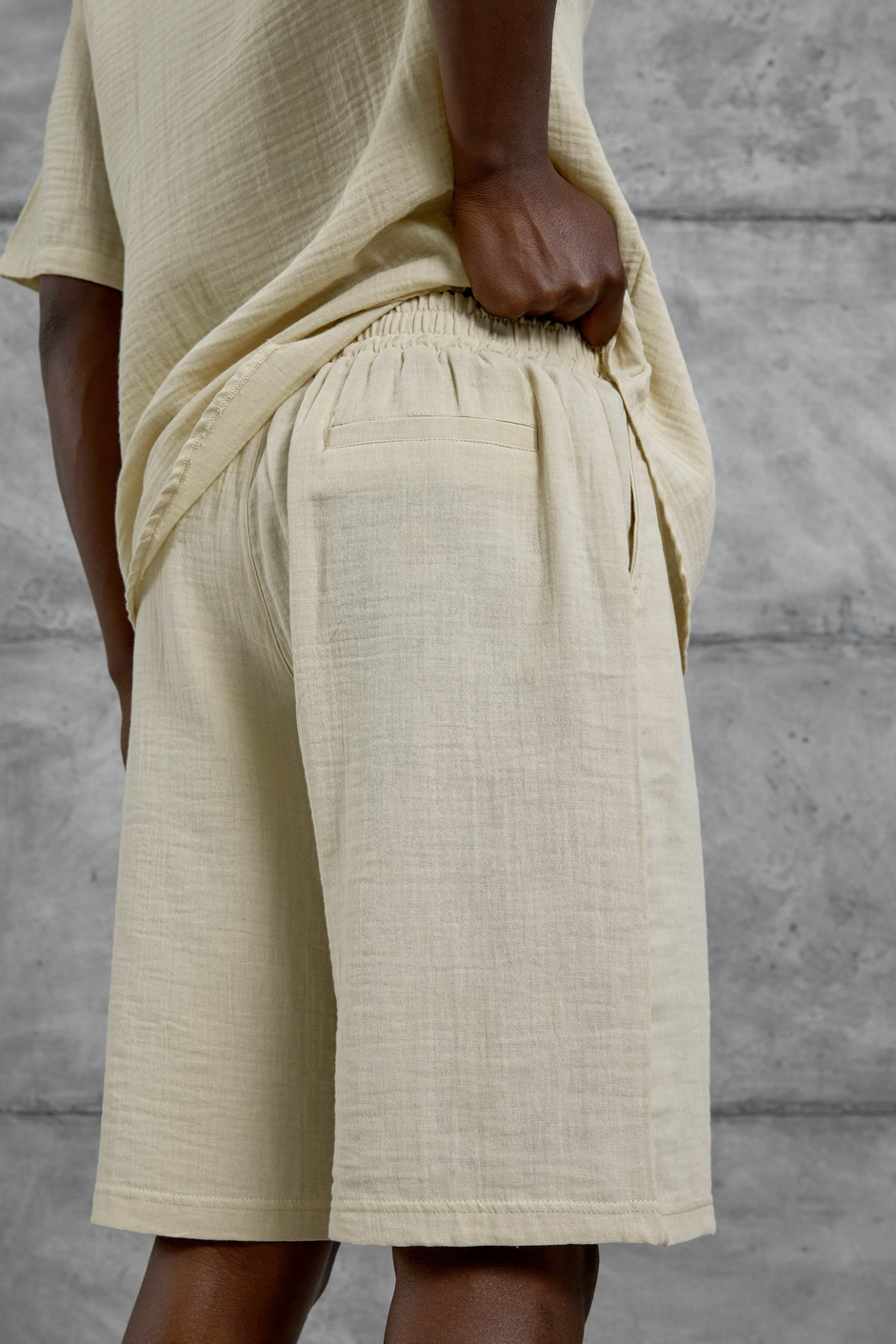 Krem Müslin Basic Şort