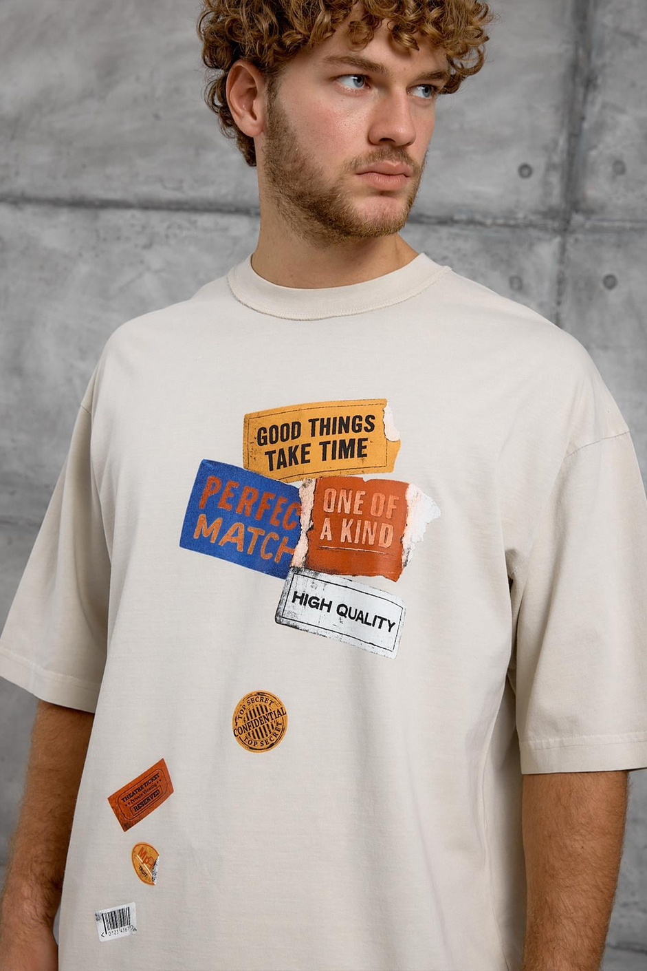 Krem PERFECT MATCH BASKI OVERSIZE TSHIRT