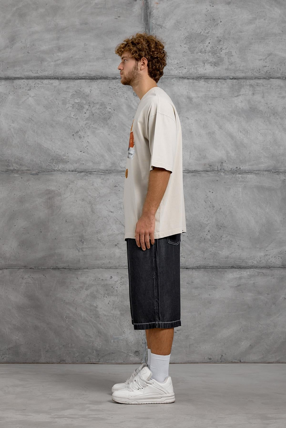 Krem PERFECT MATCH BASKI OVERSIZE TSHIRT