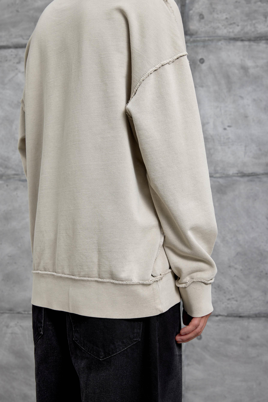 Krem RAW BASKILI OVERSİZE SWEATSHIRT