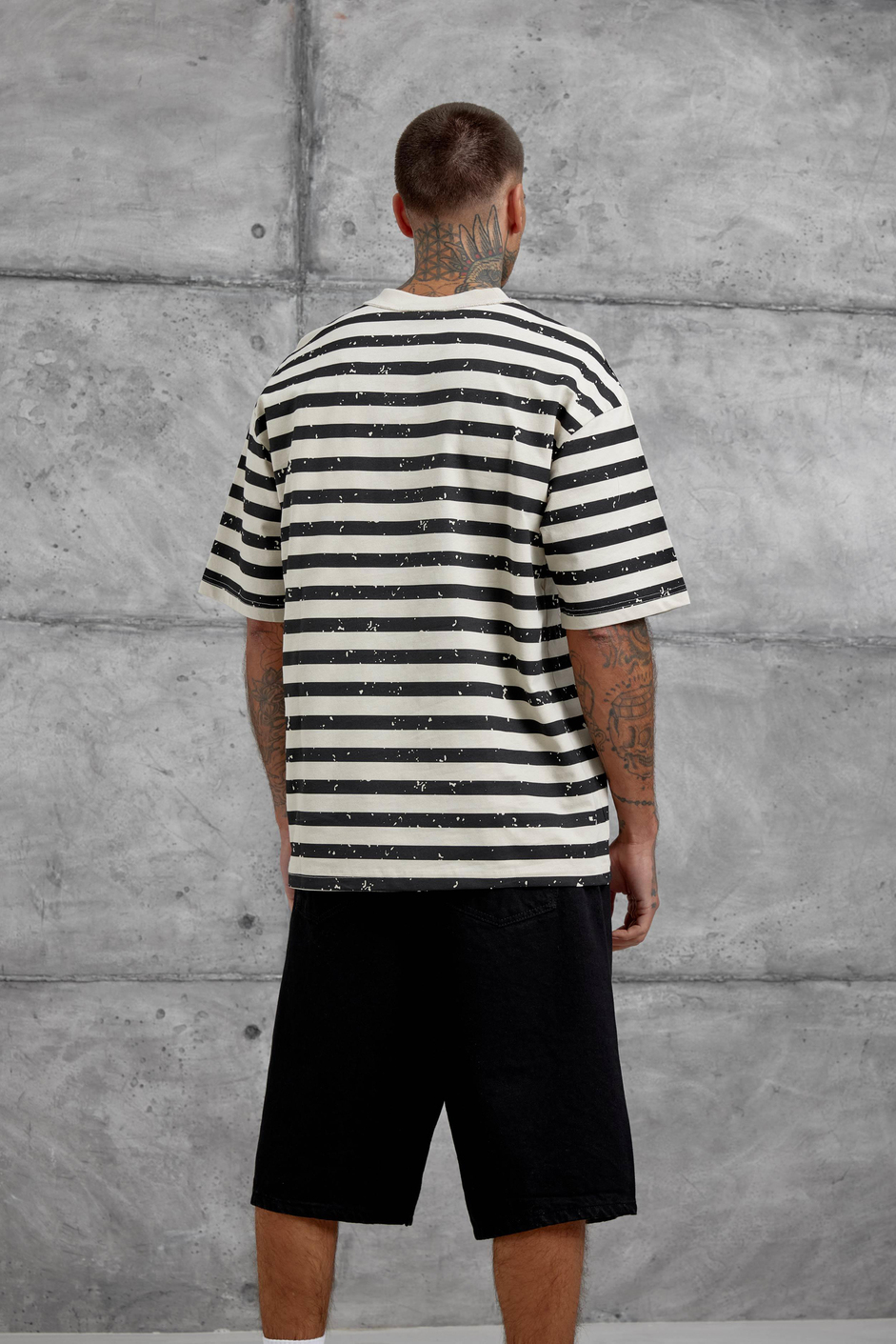 Krem Tained Baskılı Oversize Tshirt