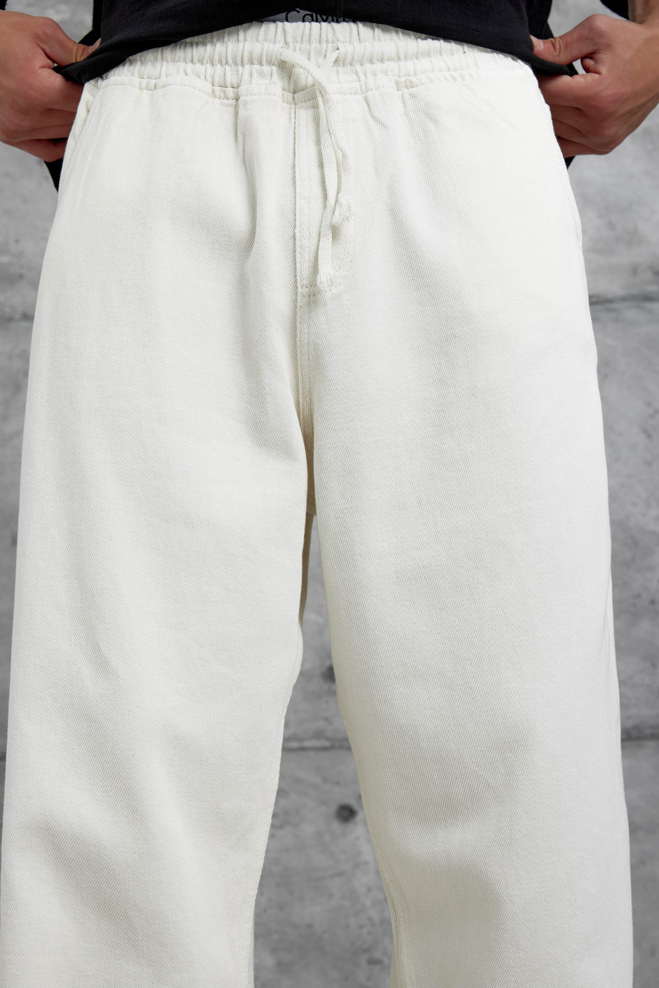 Krem W11 Bol Kalıp Baggy Pantolon