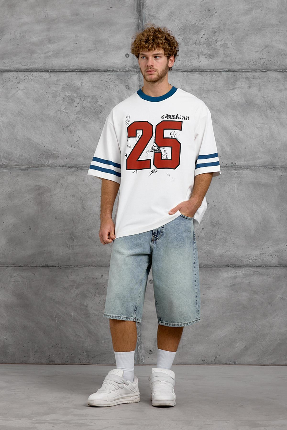Lacivert 25 BASKI OVERSIZE TSHIRT