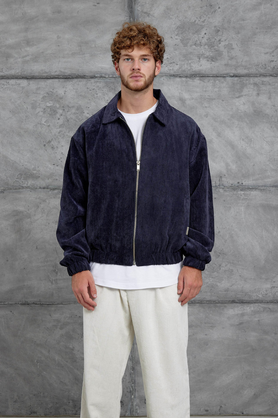 Lacivert 251 Kadife Kumaş Oversize Ceket