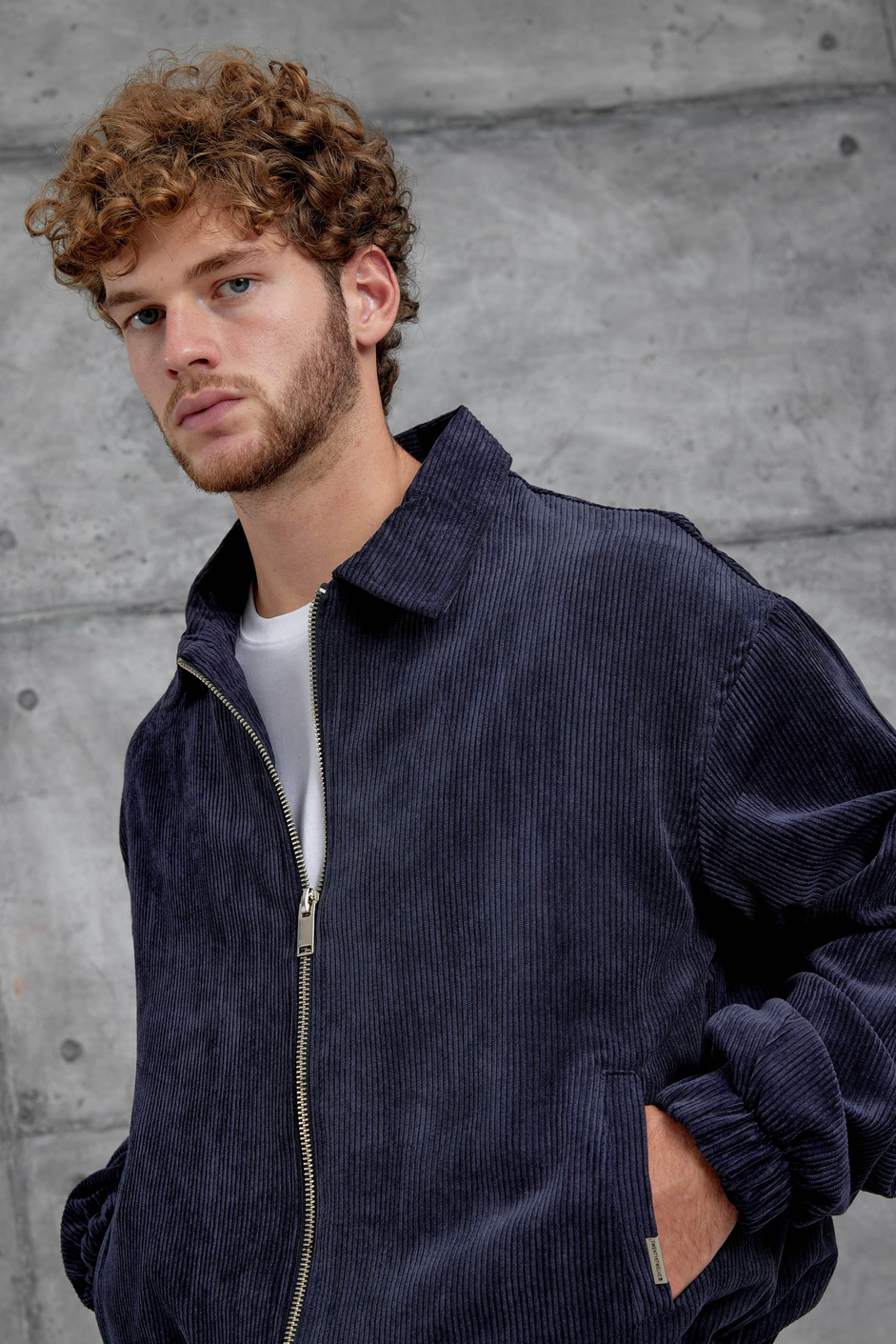 Lacivert 251 Kadife Kumaş Oversize Ceket