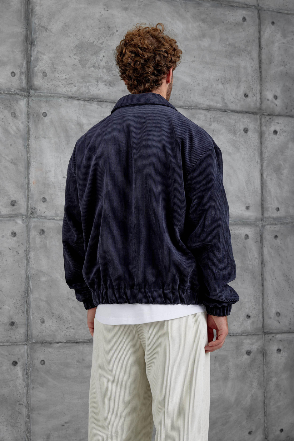 Lacivert 251 Kadife Kumaş Oversize Ceket