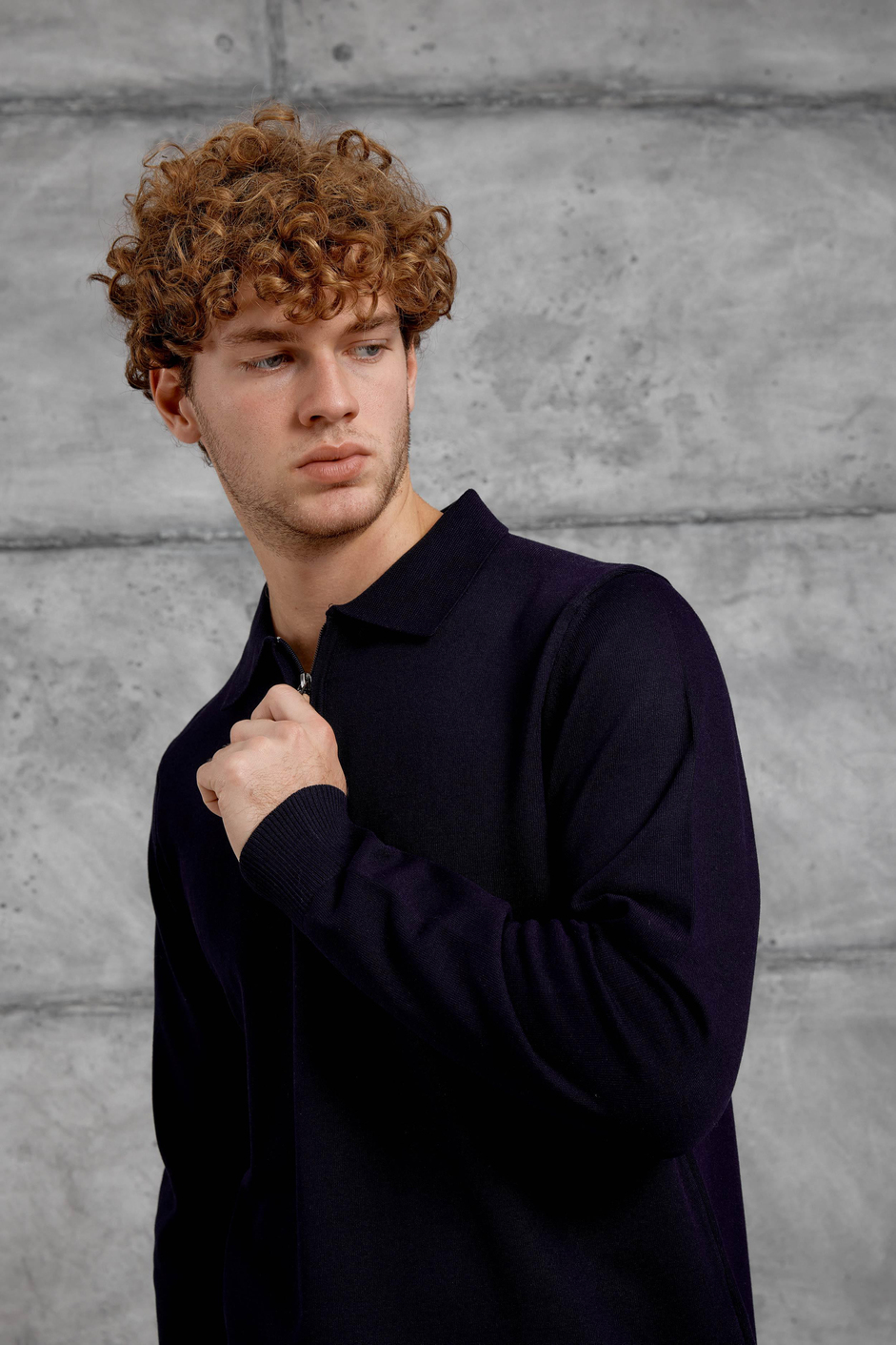 Lacivert 251 YARIM FERMUARLI POLO YAKA BASIC TRIKO