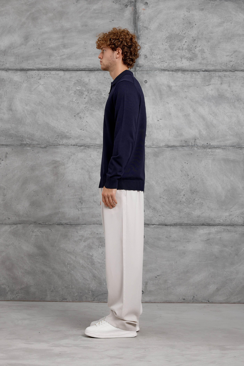Lacivert 251 YARIM FERMUARLI POLO YAKA BASIC TRIKO