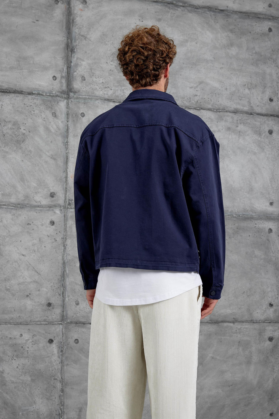 Lacivert 251 Yıkamalı Oversize Ceket