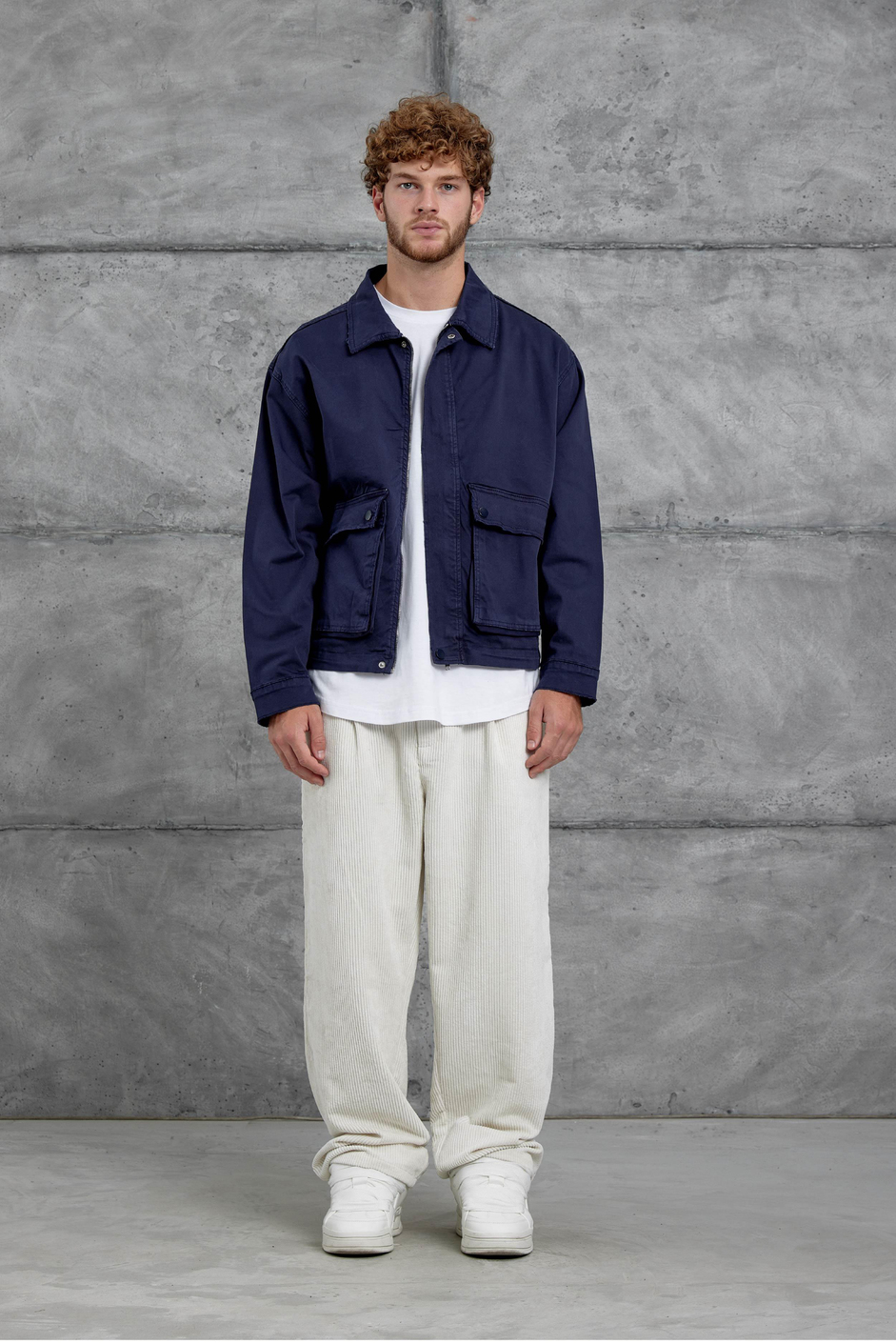 Lacivert 251 Yıkamalı Oversize Ceket