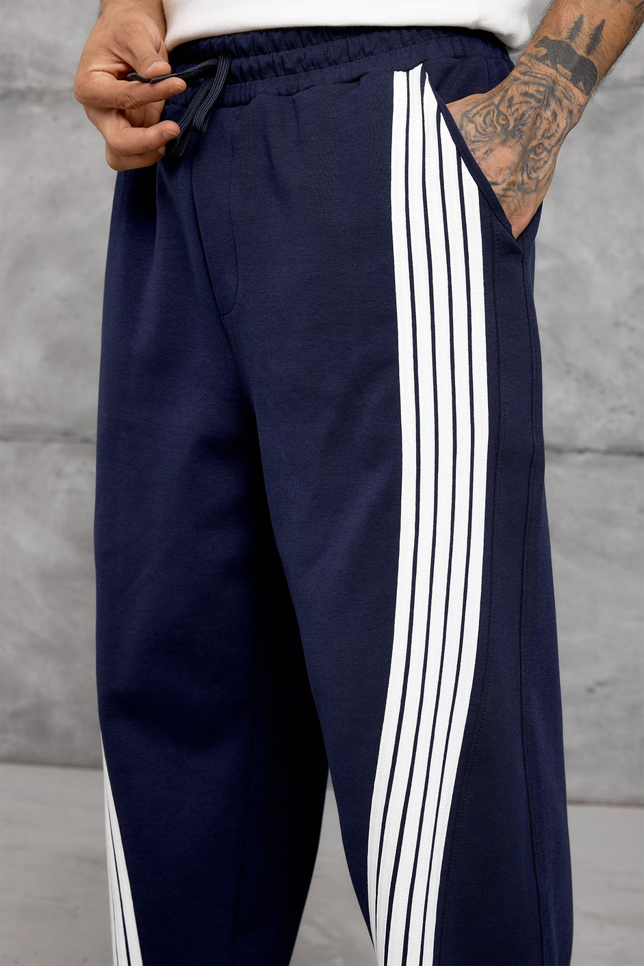 Lacivert 5 ÇİZGİ BAGGY EŞOFMAN ALTI