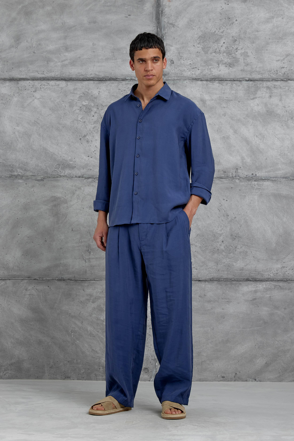 Lacivert 512 Modal Kumaş Oversize Takım Alt Üst