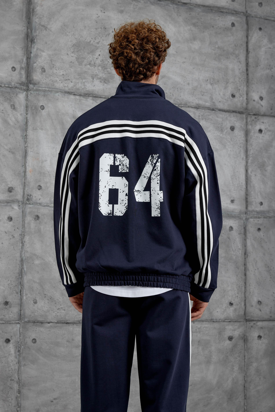 Lacivert 64 Baskılı Oversize Eşofman Takımı