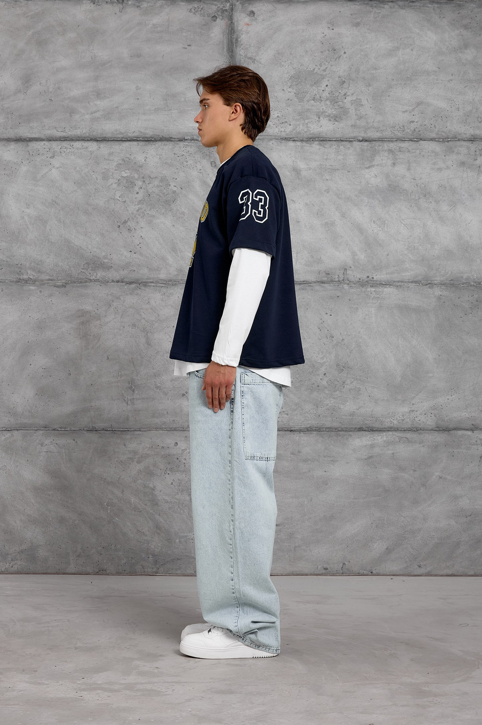 Lacivert DOTSTUD 7 BASKILI OVERSIZE SWEATSHIRT