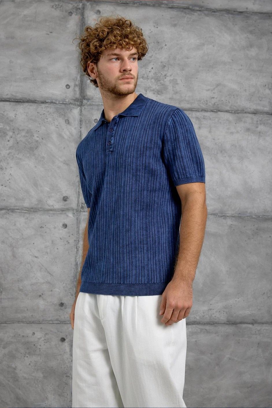 Lacivert DP OVERSIZE POLO YAKA TSHIRT